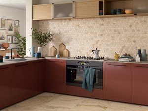 Mosaik Moon Gold poliert 29x27 Travertinoptik Beige