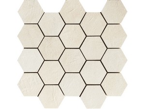 Mosaico All White 29x27 Gres Effetto Resina-Cemento Bianco