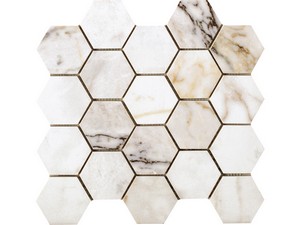 Paros White Mosaic 29x27 Stoneware White Marble Effect Matt