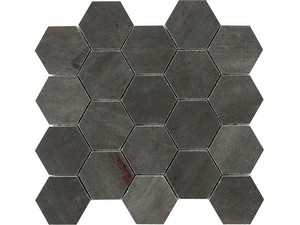 Mosaico Blade Grey 29x27 Gres Effetto Metallo Grigio