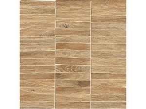 Mosaïque Hamptons Cognac 29,9x29,3 grès cérame effet chêne décapé