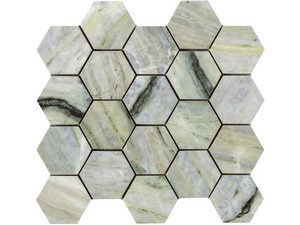 Jade Green Marbles Mosaic 29x27 Stoneware Green Marble Effect Polished