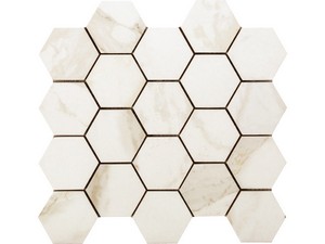 Montblanc Mosaic 29x27 Stoneware White Marble Effect