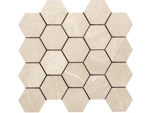 Namibia Sand Esagona 29x27 Mosaic Stoneware Tile, Beige Slate Stone Effect