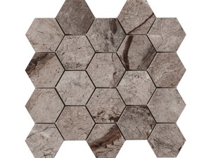 Rain Forest Grey Marbles Mosaic 29x27 Lapped Grey Marble-Effect Stoneware