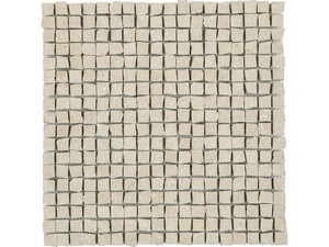 Mosaïque Sakkara White 30x30 grès cérame effet pierre calcaire ivoire