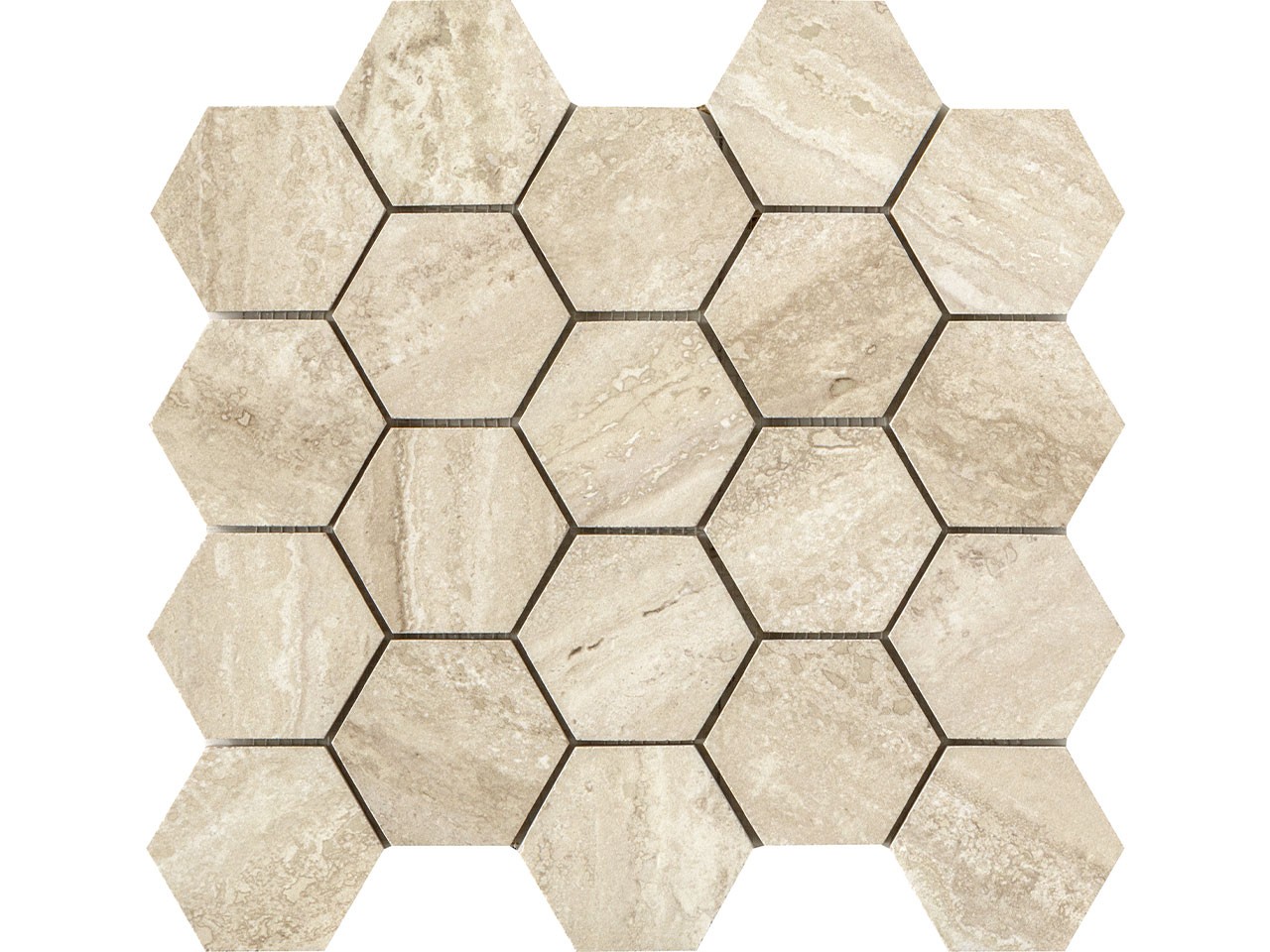 Mosaïque hexagonale Concept Warm Grey 27x29 grès cérame effet béton Mosaïque hexagonale Concept Warm Grey 27x29 grès cérame effet béton