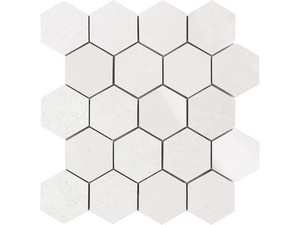 Mosaik Must Ice poliert 29x27 Zementoptik Feinsteinzeug Weiß glänzend