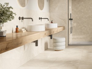 Namibia Sand 60x60 Stoneware Tile with Beige Slate Effect