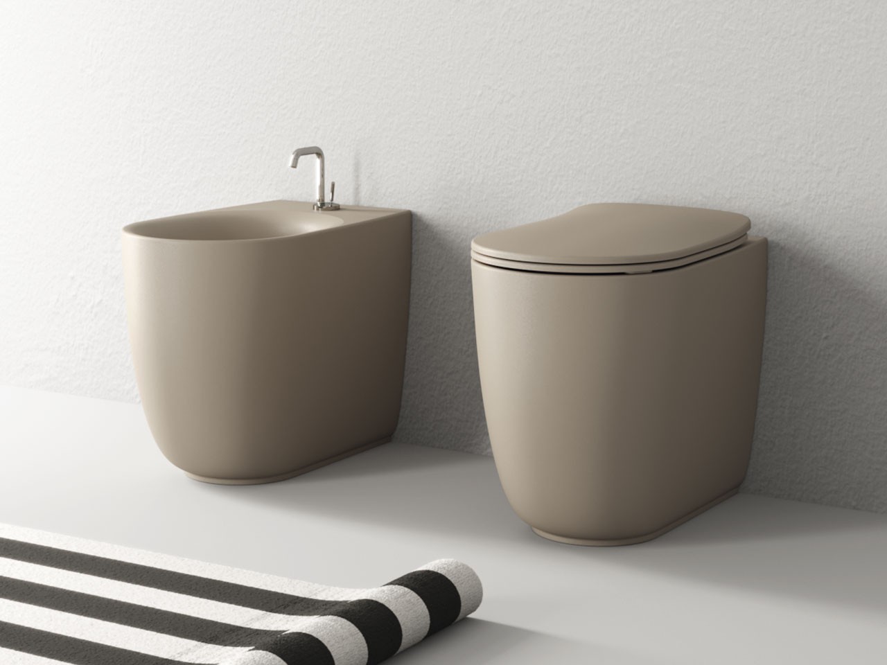 Bidet Poser Nolita Adoss Au Mur Noisette Mat Iperceramica bidet-poser-nolita-adoss-au-mur-noisette-mat-iperceramica