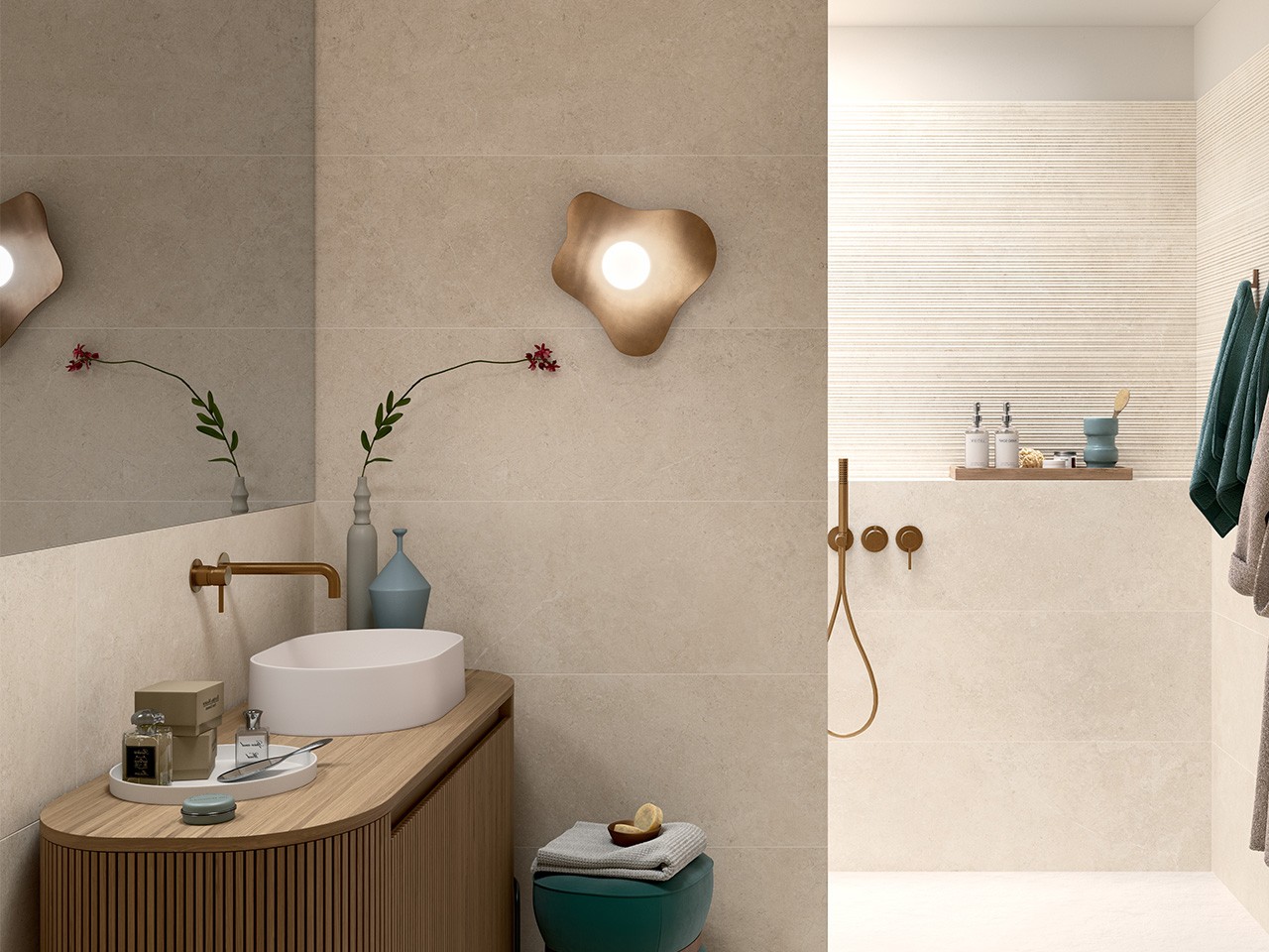 Rivestimento Nubian Ivory 40x120 Effetto Pietra Calcarea - Iperceramica