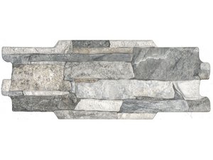 Carrelage Nuraghe gris 16x40 effet mur rustique en pierre