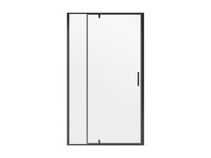 Onda Rotating Hinged Shower Door with Inline Panel cm 100xH200 Ext. 95.5/99.5 6 mm Transparent Glass and Black Matt Profiles