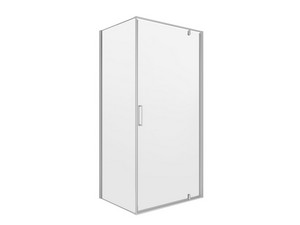 Onda Shower Box 100x90 H200 Rotating Hinged Door and Fixed Side 6 mm Transparent Glass and Chrome Profiles
