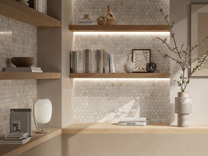 Mosaïque Onyx Dots Beige 30,2x26,2 Glossy Beige Marble Effect Stoneware