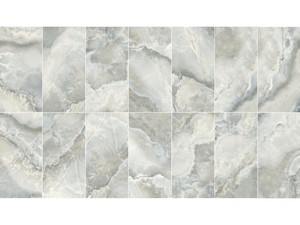 Carrelage Onyx Blue 2e choix 60x120 grès cérame effet onyx gris/bleu brillant