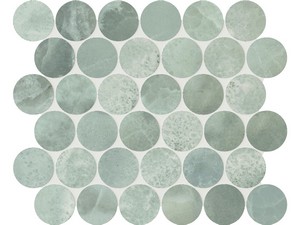 Mosaik Onyx Dots Green poliert 30,2x26,2 Mamoroptik Grün glänzend