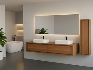 Waschbeckenunterbau Osaka 140 cm Teak