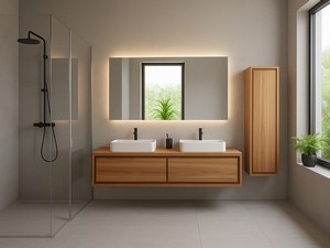 Waschbeckenunterbau Osaka 140 cm Teak