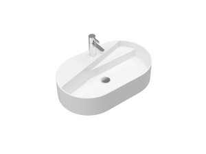 Lavabo da Appoggio Bellagio Ovale cm 65x40 H15 in Ceramica Bianco Lucido