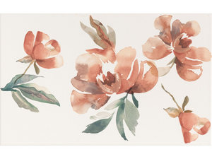 Carrelage mural Paint Blossom Fard 25x40 décor floral rose