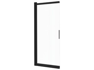 Badewannenwand Prizma mit Schiebetür cm 100 H140 Erw. 58,7-98,1 Glasstärke 6 mm Transparent Profile Schwarz matt