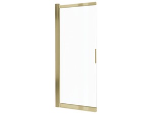 Badewannenwand Prizma mit Schiebetür cm 100 H140 Erw. 58,7-98,1 Glasstärke 6 mm Transparent Profile Gold gebürstet