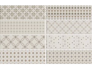 Piastrella Pattern Sand 25X40 Patchwork con Disegni Geometrici Beige