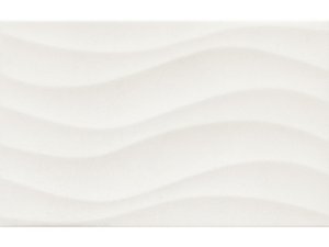 Wandfliese Pattern Wave 25X40 Wellenfläche 3D Weiss