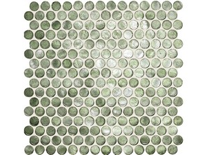 Glasmosaik Penny Green mit Silberblatt 28,6x28,6 cm Grün