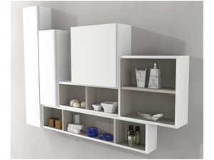 BH WALL UNIT 3 SPACE WITH PANEL 100X20 WHITE