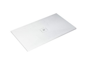 Nature Shower Tray 70x120 H3 cm in White-Finished Resin