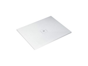 Nature Shower Tray 80x100 H3 cm in White-Finished Resin