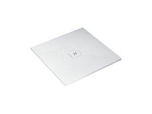 Nature Shower Tray 80x80 H3 cm in White-Finished Resin