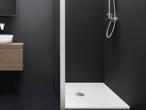 Paper Shower Tray 80x80 H2 cm in Matte Cotton White Ceramic