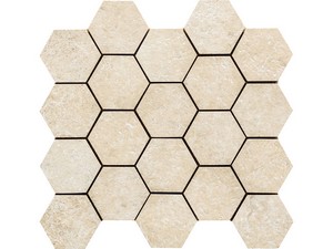 Mosaïque hexagonale Pietra di Leuca 29x27 grès cérame effet Pietra Leccese