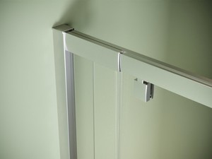 Porte de douche battante Brezza 120xH195 cm verre 6mm transparent chrome