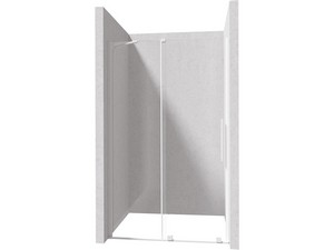Douche à l’italienne Prizma porte coulissante 90 cm H195 ext. 88-90 cm verre 6 mm transparent profilés blanc mat