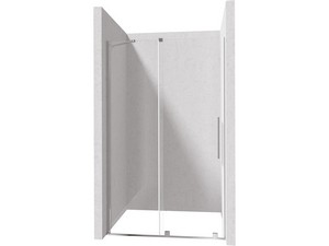 Douche à l’italienne Prizma porte coulissante 90 cm H195 ext. 88-90 cm verre 6 mm transparent profilés chrome