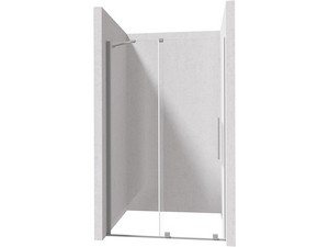 Douche à l’italienne Prizma porte coulissante 90 cm H195 ext. 88-90 cm verre 6 mm transparent profilés inox brossé