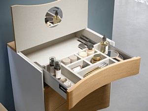 Meuble tiroir porte-bijoux Olas chêne tabac 61 cm