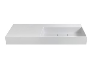 QUBO BATHROOM FURNITURE 120 cm WHITE OXIDE GREY WITH QUADRO RIGHT MARBLE-RESIN WASHBASIN ROUGH WHITE