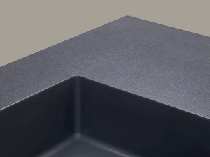 Lavabo Unitop Quadro 70x48 cm Vasca Centrale Marmoresina Effetto Pietra Bocciardata Antracite