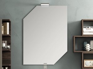 Miroir de salle de bains Filo brillant 2 angles rayon 45° 90x64 cm