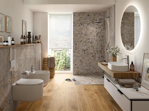 Rain Forest Grey Marbles Mosaic 29x27 Lapped Grey Marble-Effect Stoneware