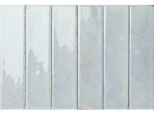 Carrelage Raku Acqua 6x25 grès cérame effet zellige bleu clair