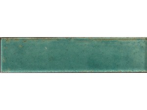 Carrelage Raku 6x25 grès cérame effet brillant Verde Persia