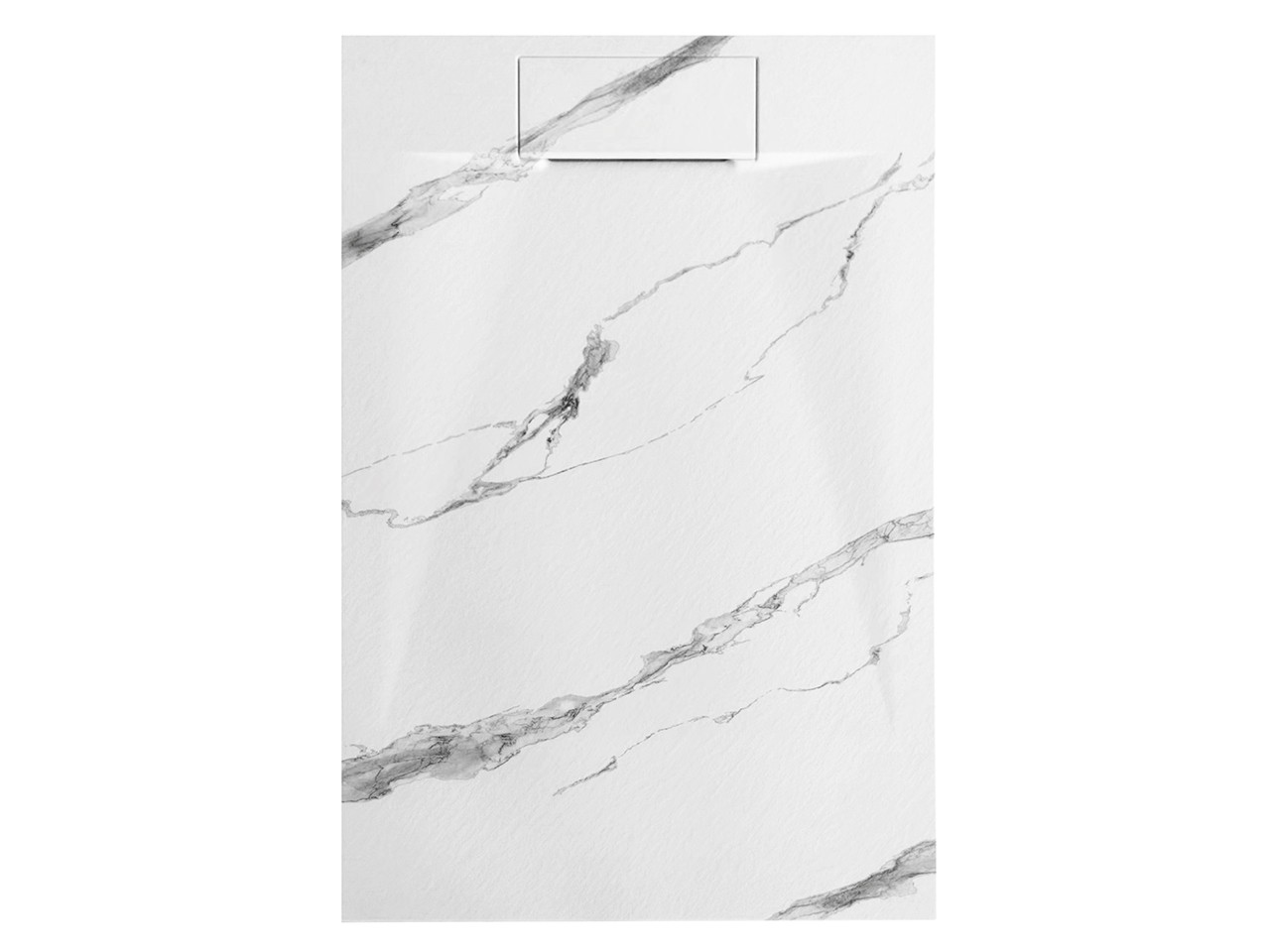 Duschwanne Mineral Marmor Creme - 90x80cm Mit Ablaufgarnitur