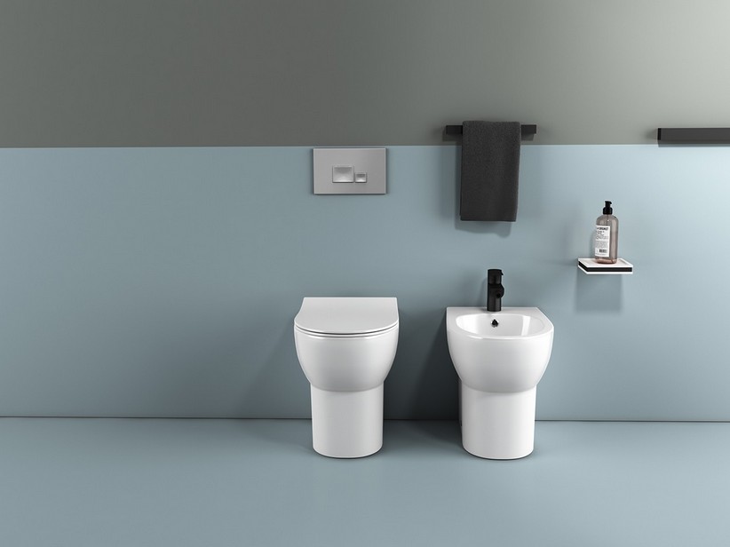 WC à poser Astra sans réservoir sans bride adossé au mur sortie