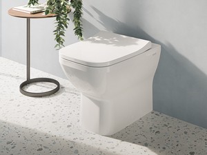 WC à poser Integra Square Rimless adossé au mur 54 cm blanc